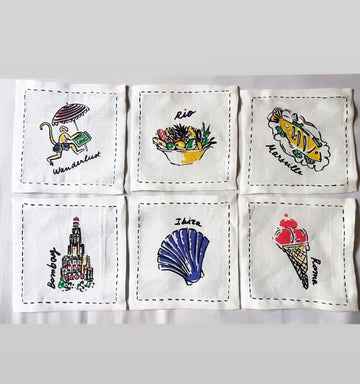 Cocktail Napkins Set Of 4 (Mixed)