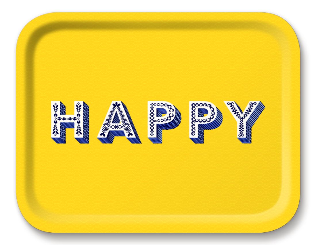 Asta Barrington Happy Drink Tray 36 cm x 28 cm - Shiva Designs