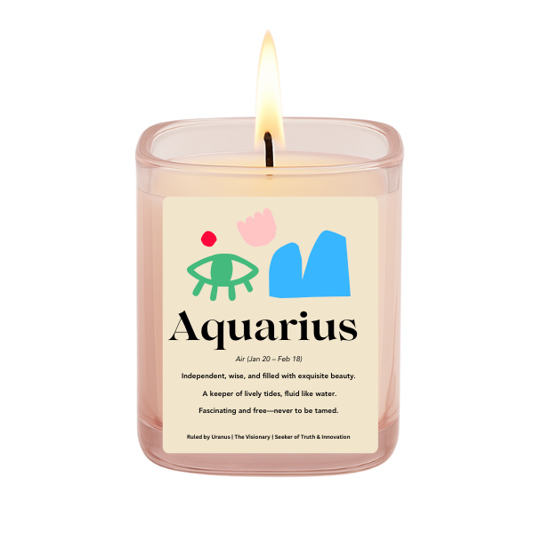 Zodiac Candle - Aquarius - Shiva Designs