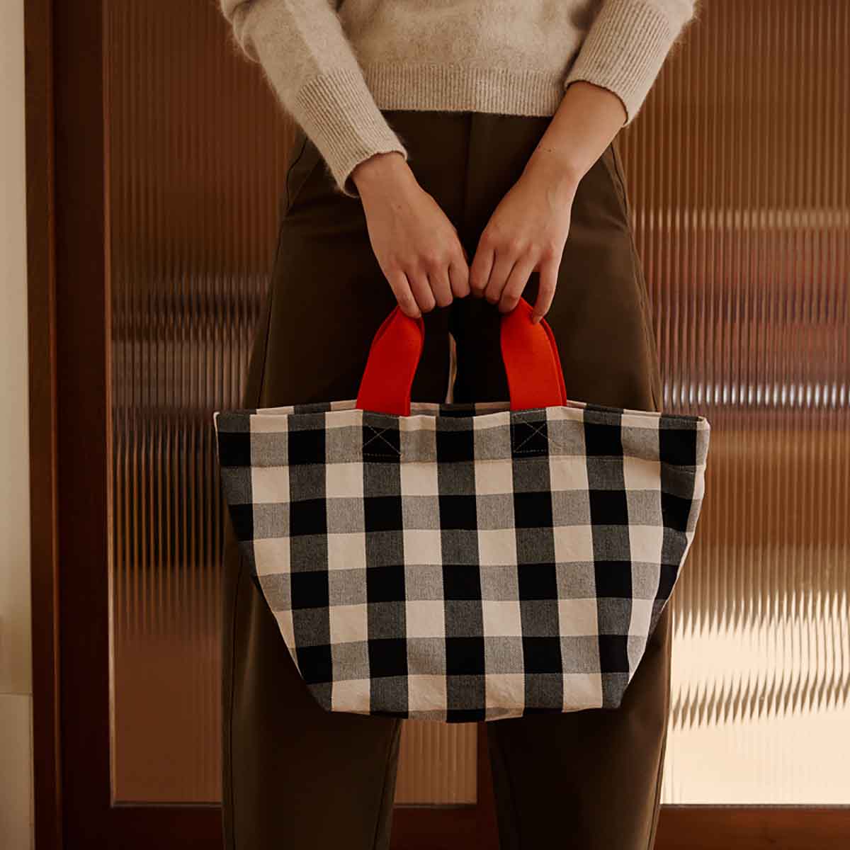 BAG TINA BIG VICHY GREIGE