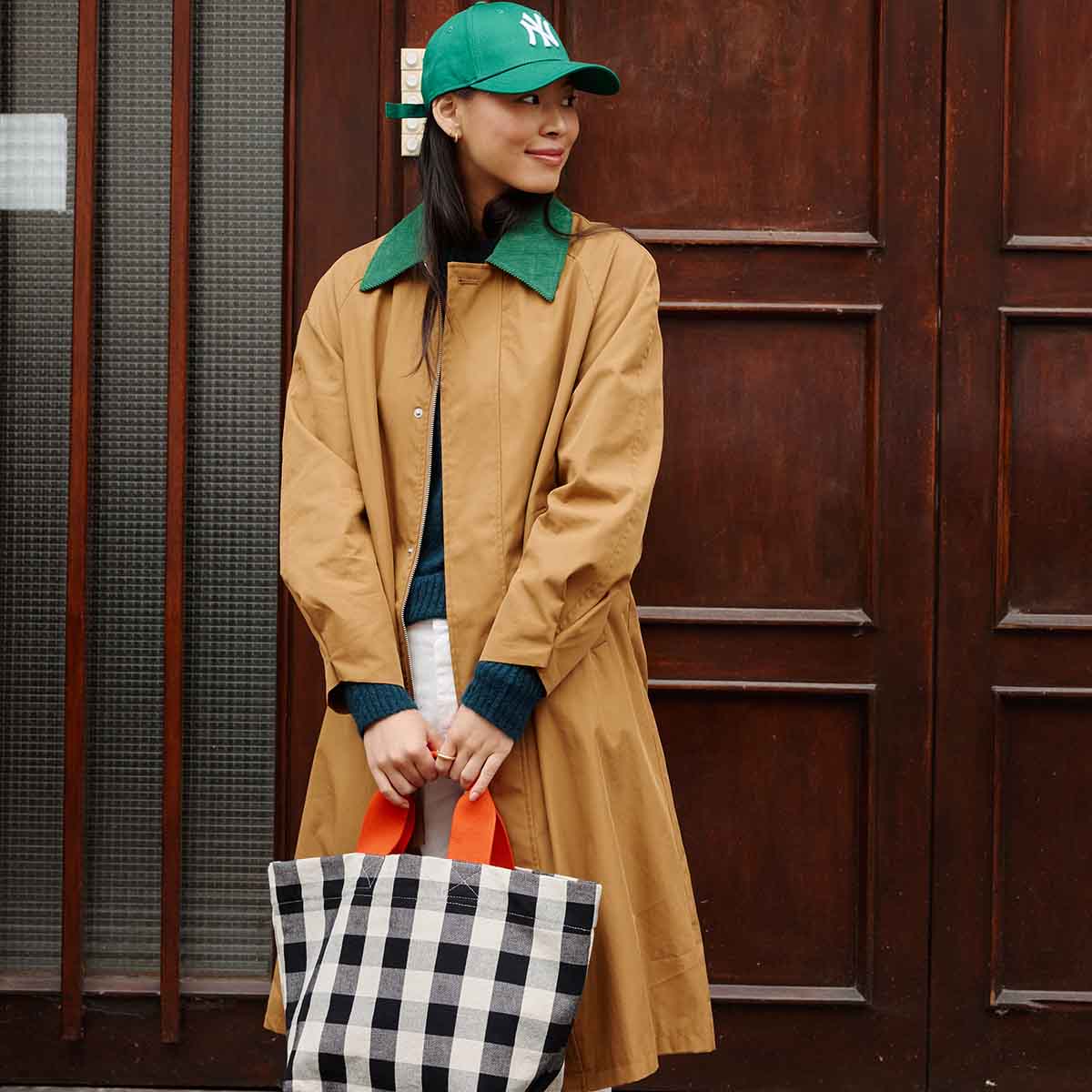 BAG TINA BIG VICHY GREIGE