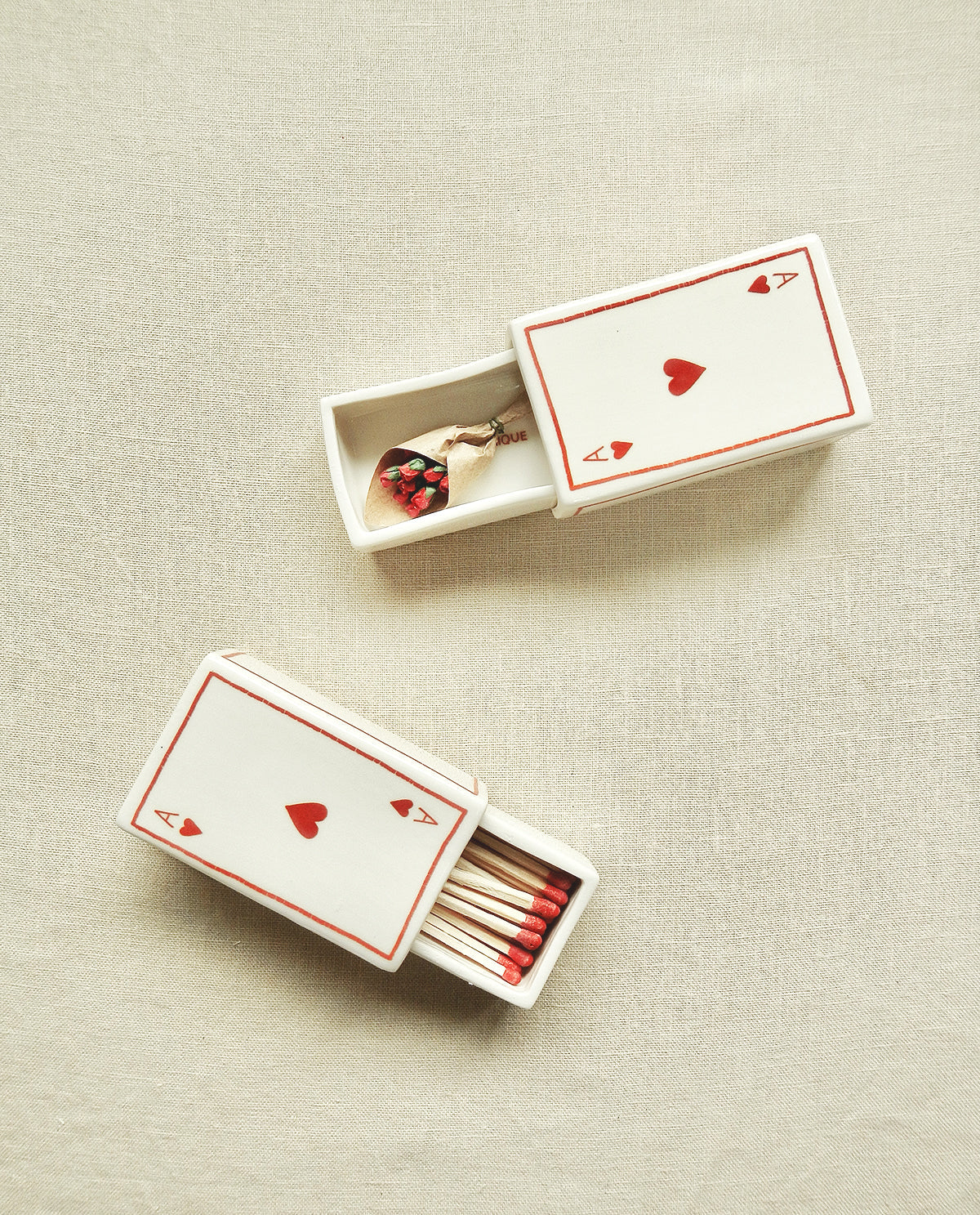 Ceramic Matchbox ‘Ace Of Hearts’ - Shiva Designs