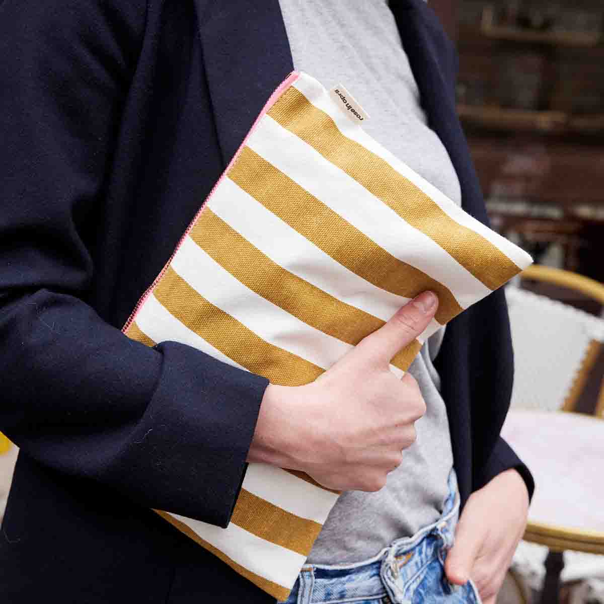 Lili Pouch – Caramel Stripes - Shiva Designs