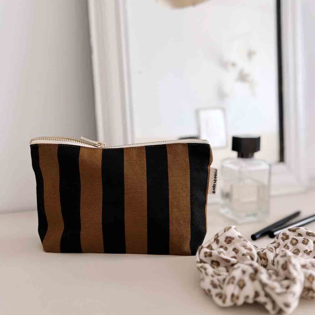 Sophia Pouch – Cumin Stripes - Shiva Designs