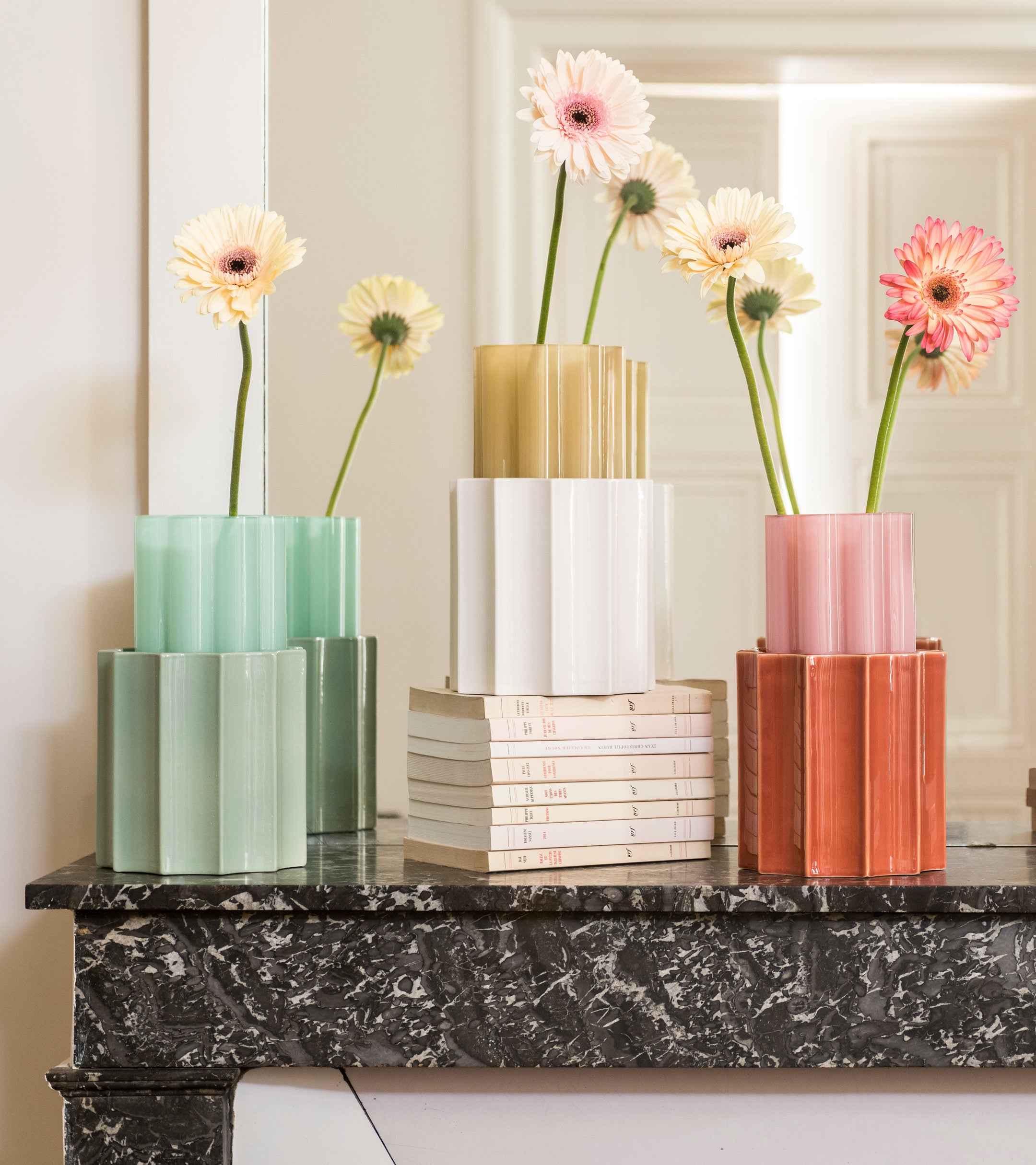 Duetto Ceramic & Glass Vase Duo