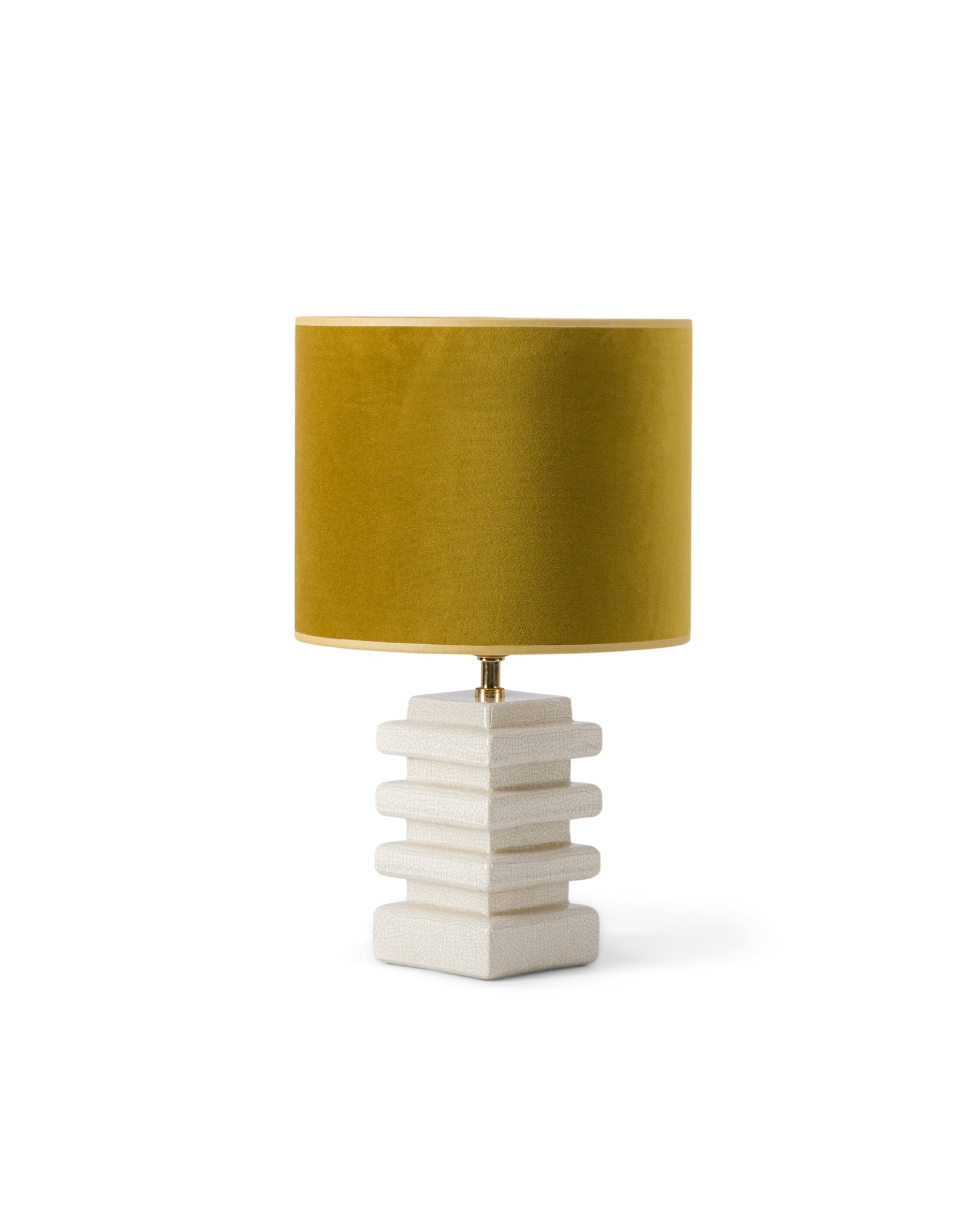 Marta Velvet Mustard and Cream Lamp