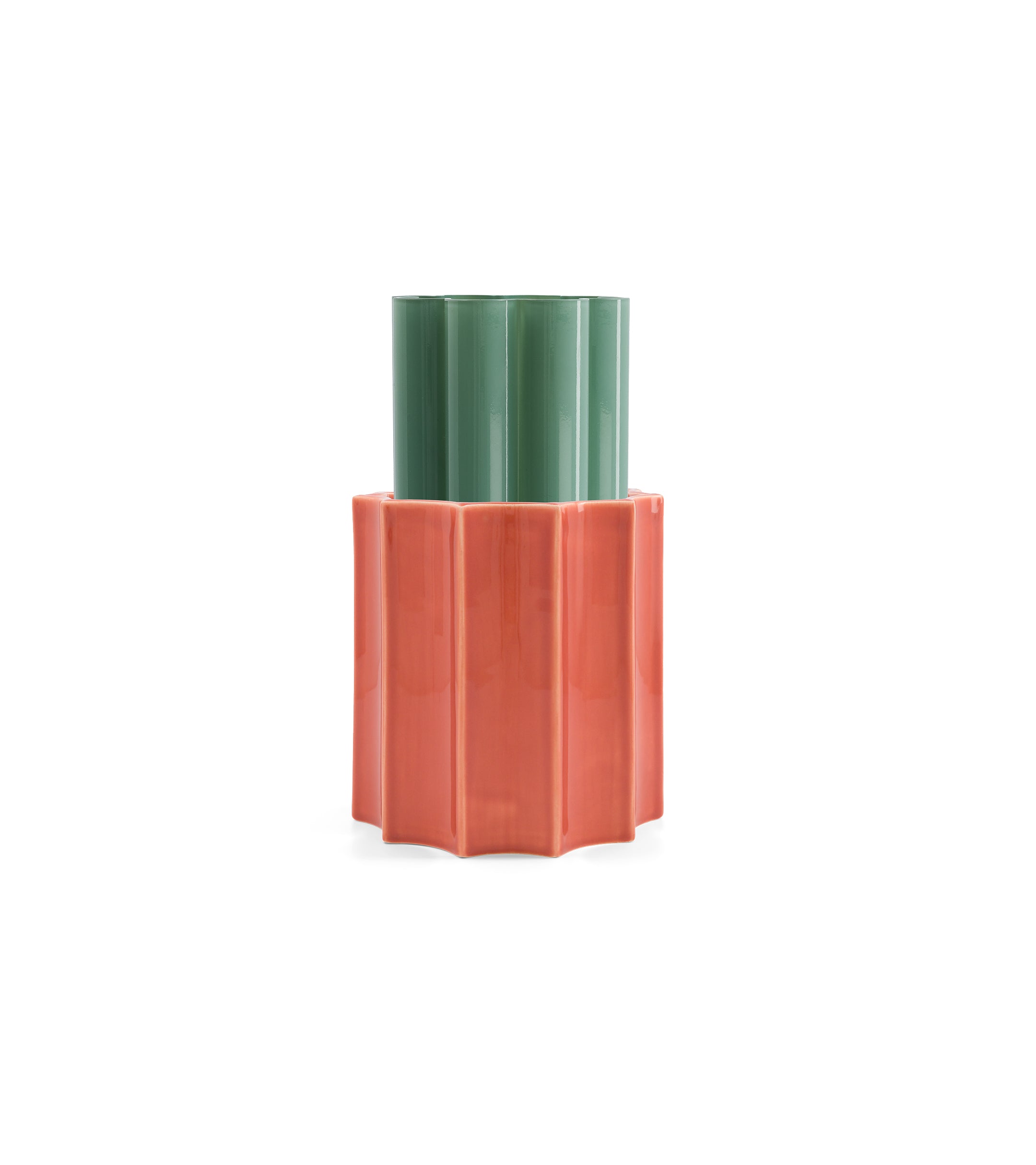 Duetto Ceramic & Glass Vase Duo