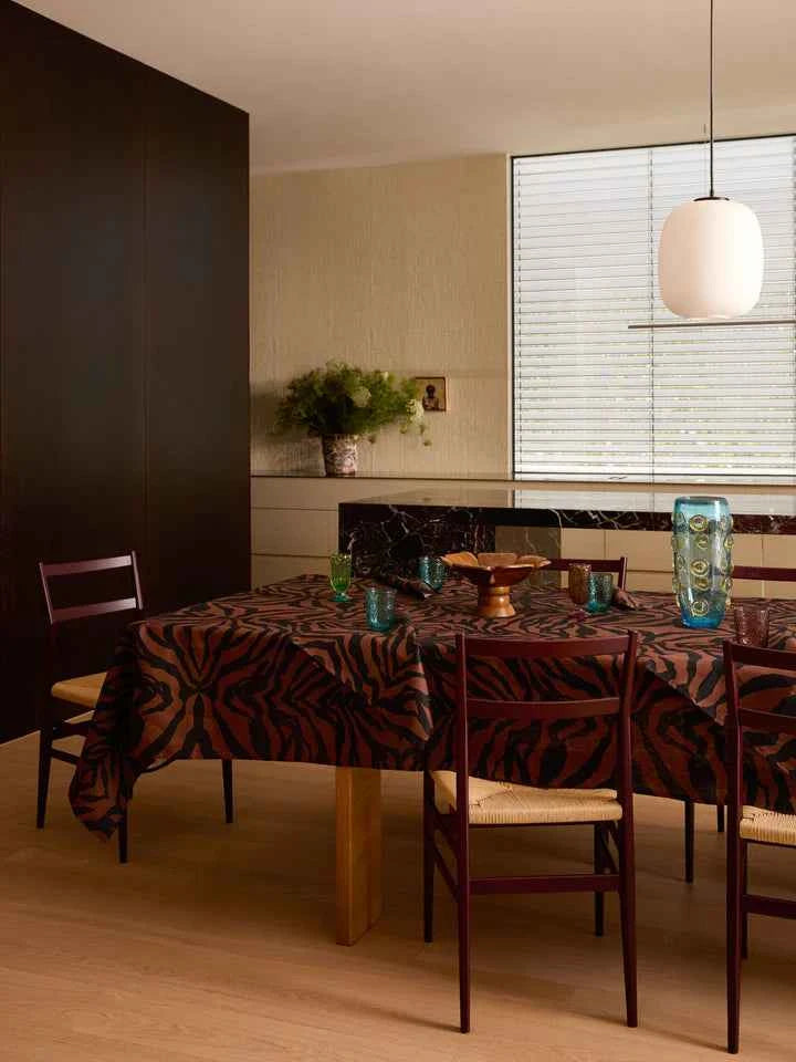 Zebra Chocolate Tablecloth Medium