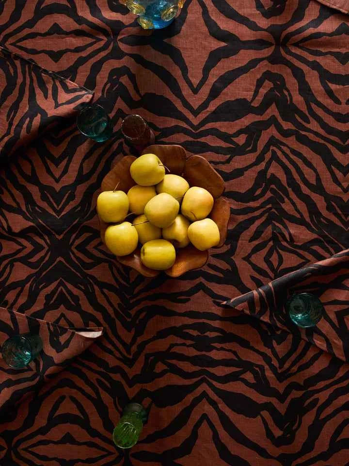Zebra Chocolate Tablecloth Medium