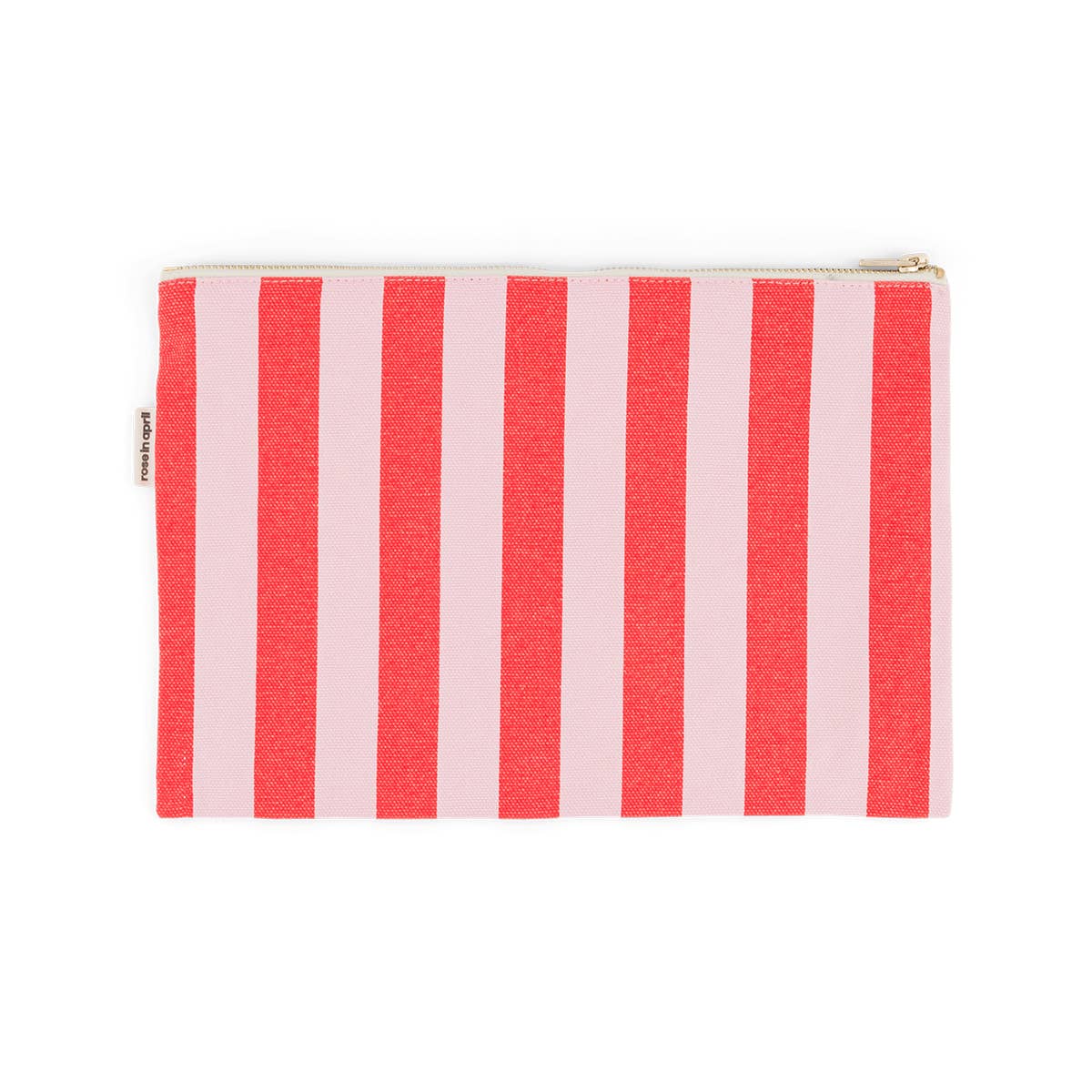 LILI FLAT POUCH STRIPES TOMATO / CANDY PINK