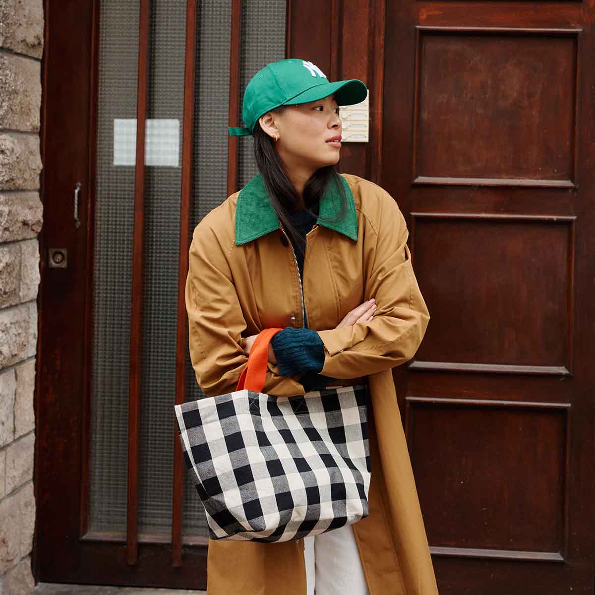 BAG TINA BIG VICHY GREIGE