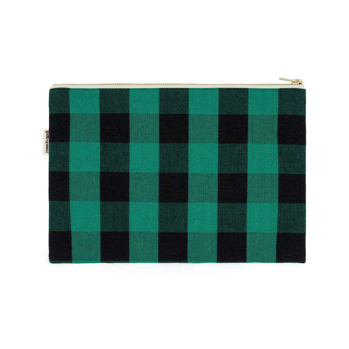 LILI FLAT POUCH BIG VICHY VERT