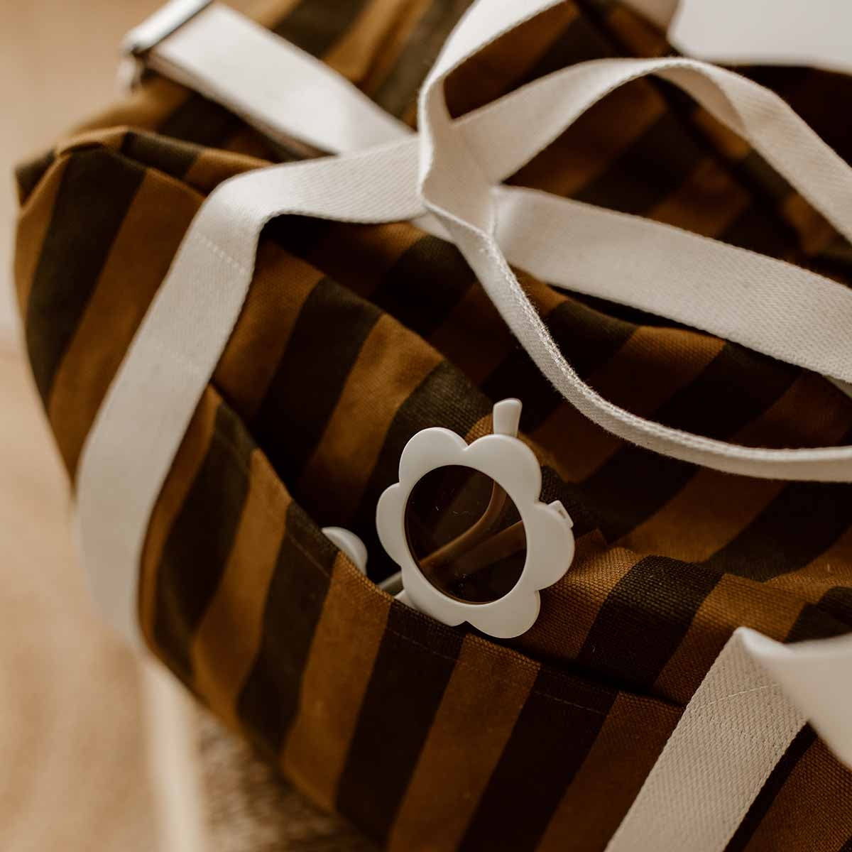 Raphael Weekend Bag – Cumin Stripes - Shiva Designs