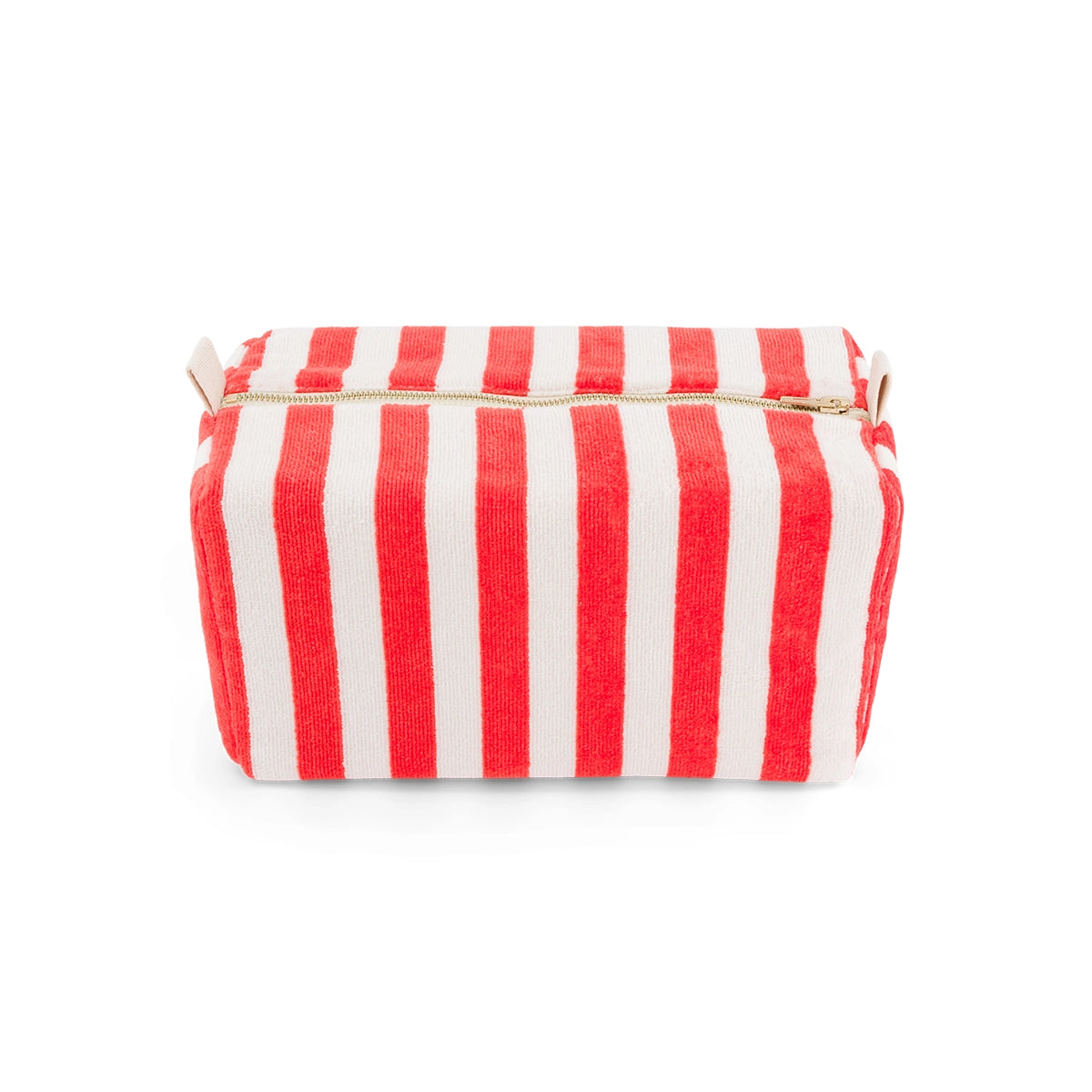 Vic Toiletry Bag – Red Stripes Terry - Shiva Designs