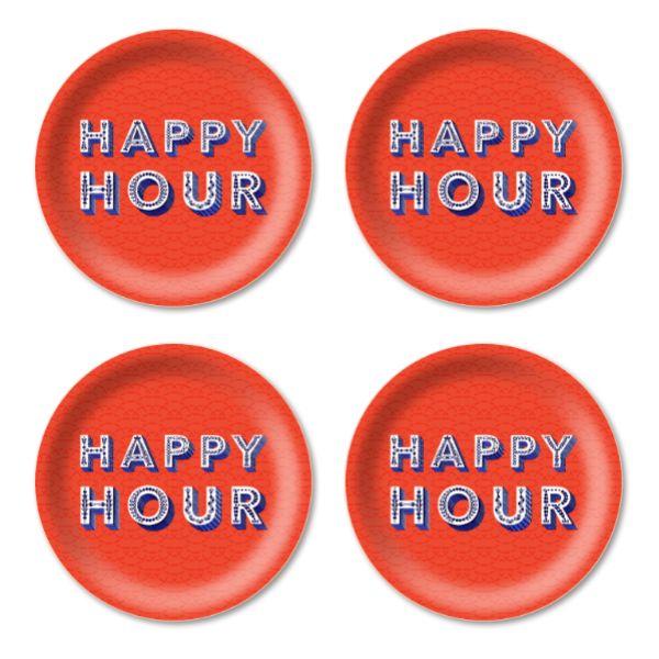 Asta Barrington Happy Hour Coasters Set of 4 - Shiva Designs