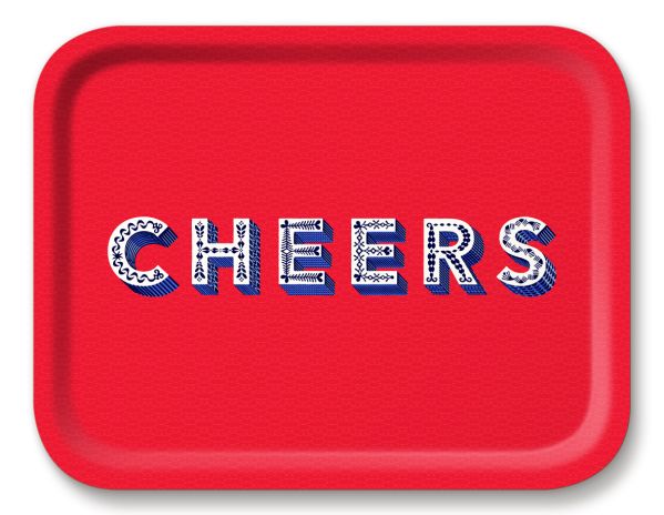 Asta Barrington Cheers Drink Tray 36 cm x 28 cm - Shiva Designs