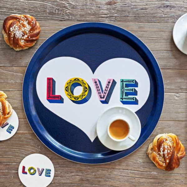 Asta Barrington Love Drink Tray Ø39cm - Shiva Designs