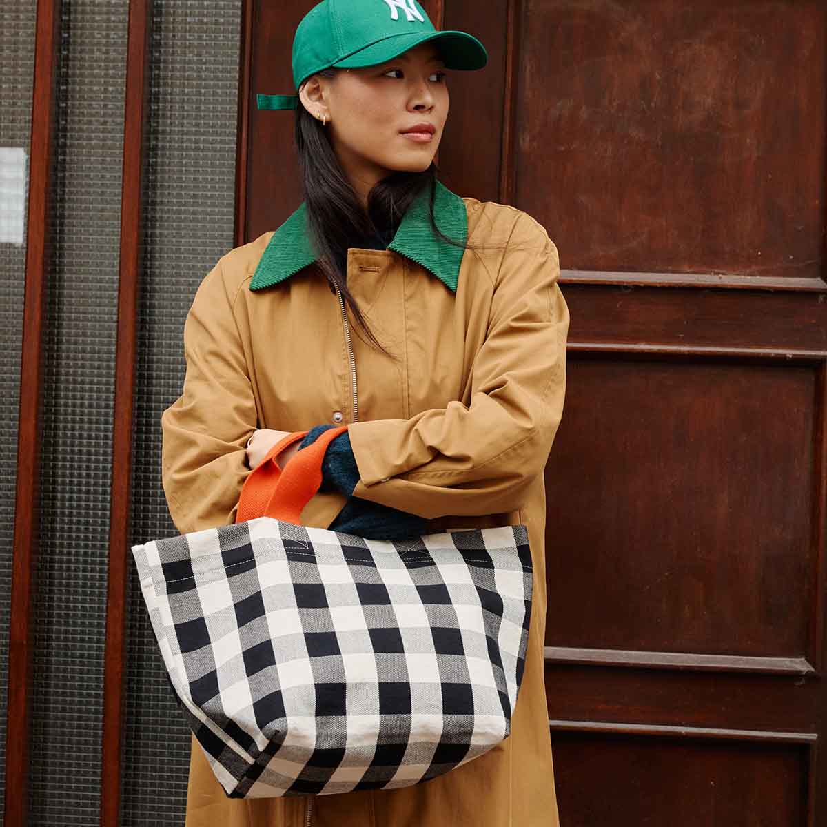 BAG TINA BIG VICHY GREIGE