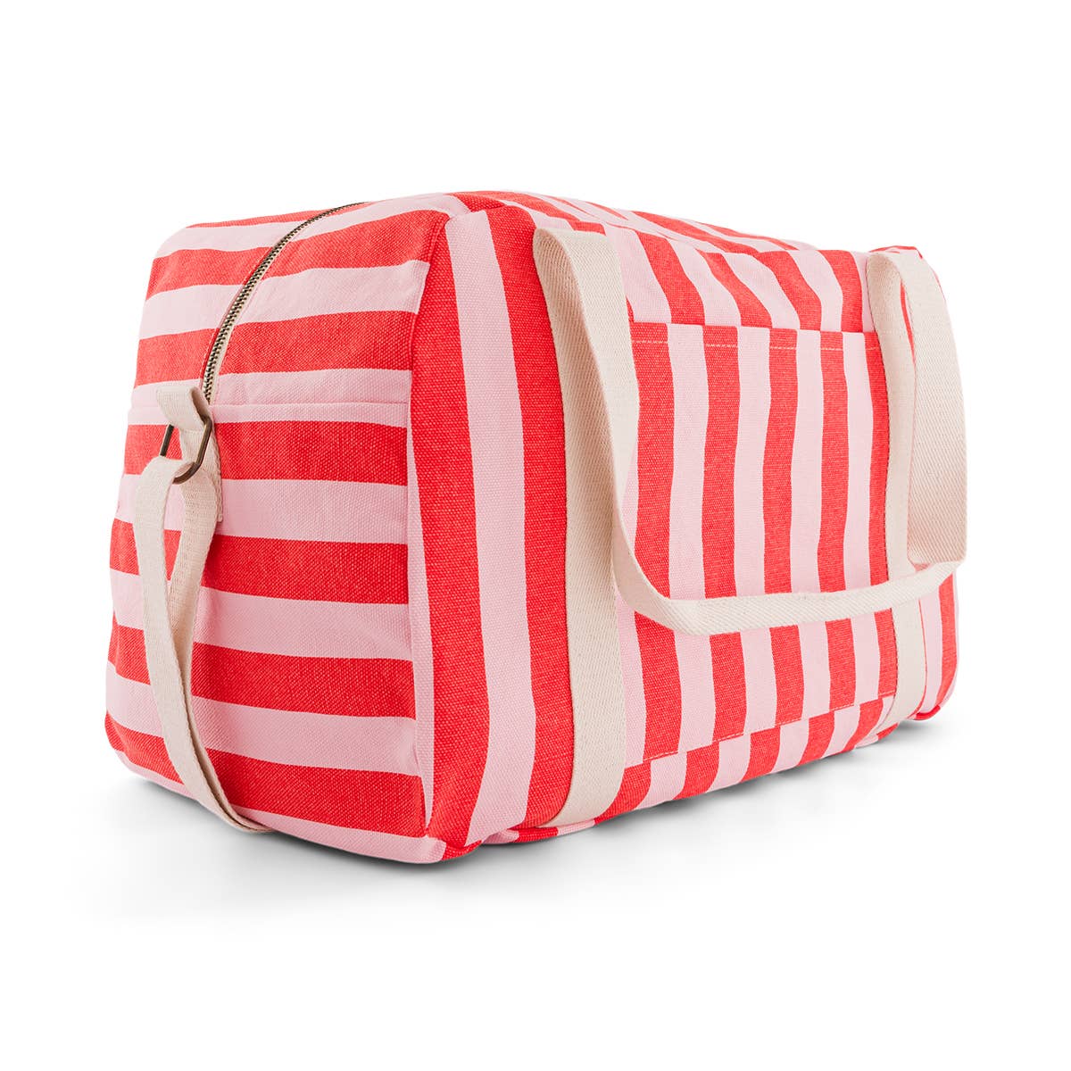 RAPHAEL DIAPER BAG - WEEKEND BAG STRIPES  TOMATO /CANDY PINK