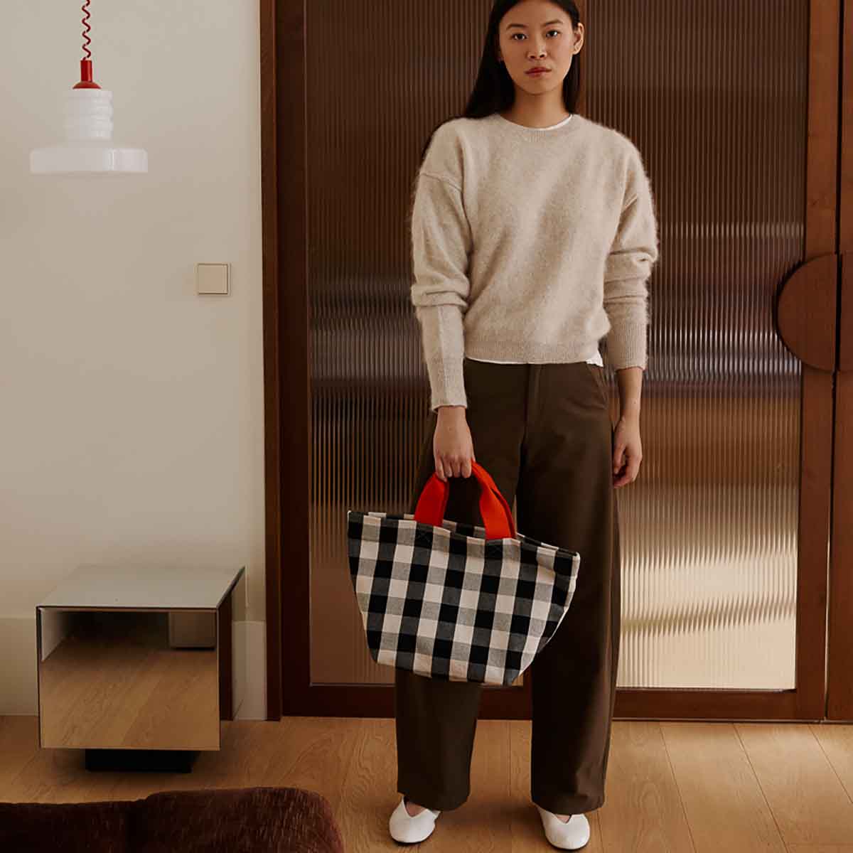 BAG TINA BIG VICHY GREIGE