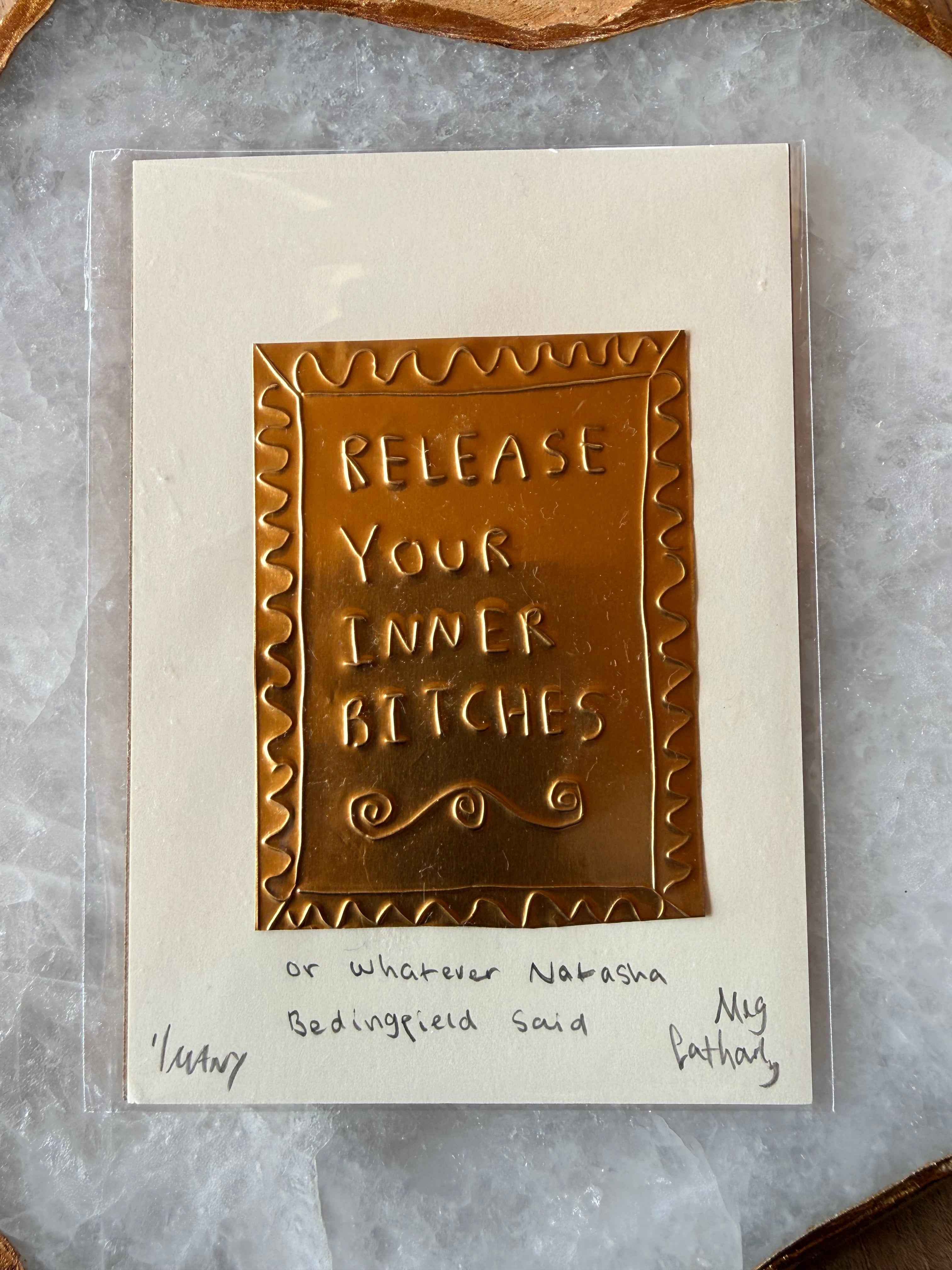 Embossed Art - Release Your Inner Bitches by Megan Fatharly