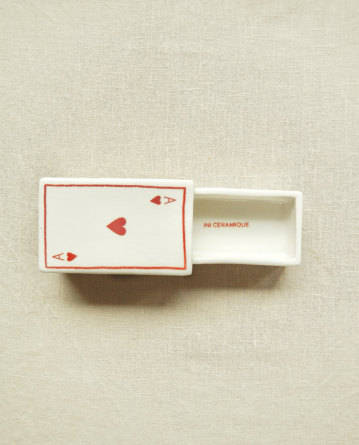 Ceramic Matchbox ‘Ace Of Hearts’ - Shiva Designs