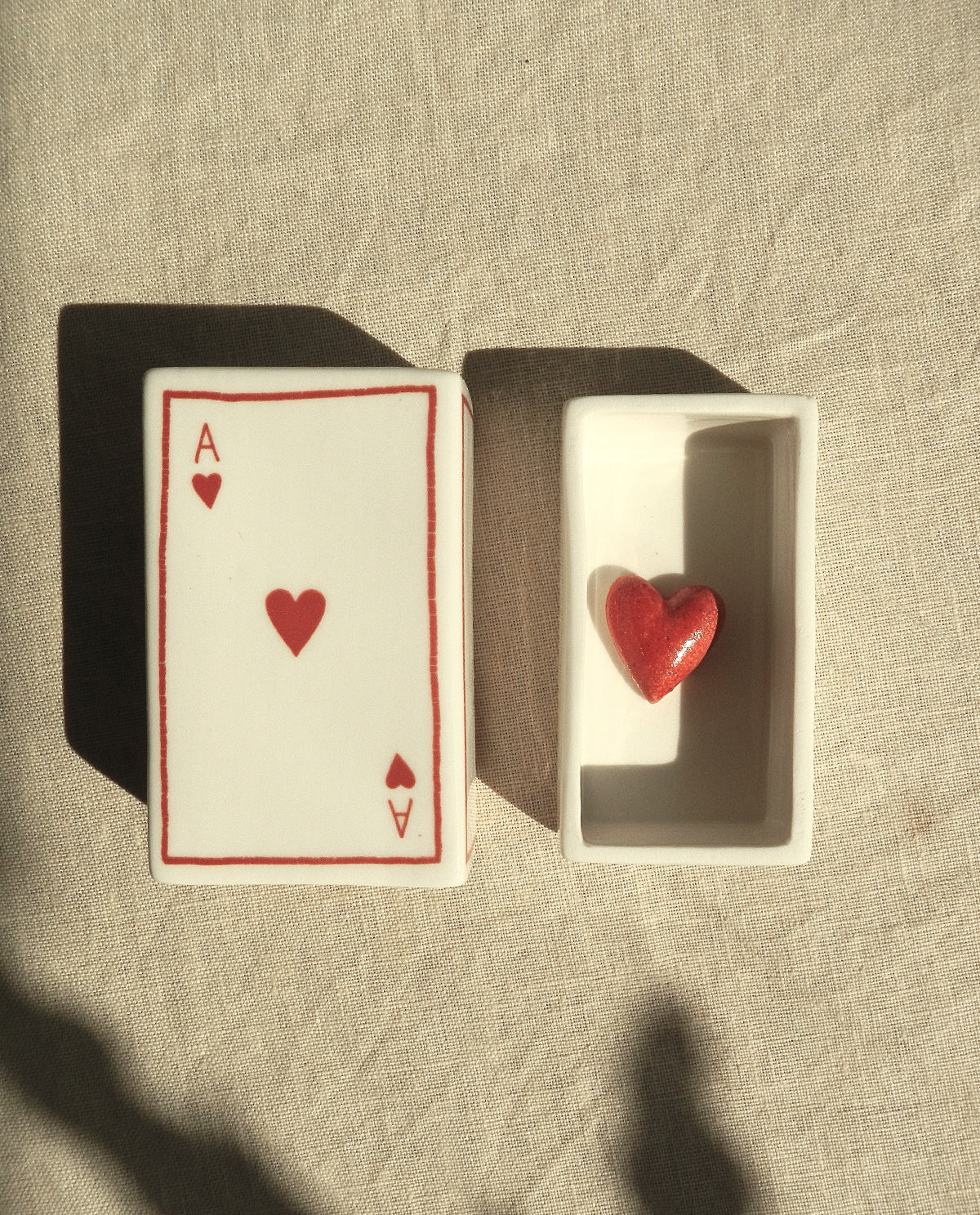 Ceramic Matchbox ‘Ace Of Hearts’ - Shiva Designs