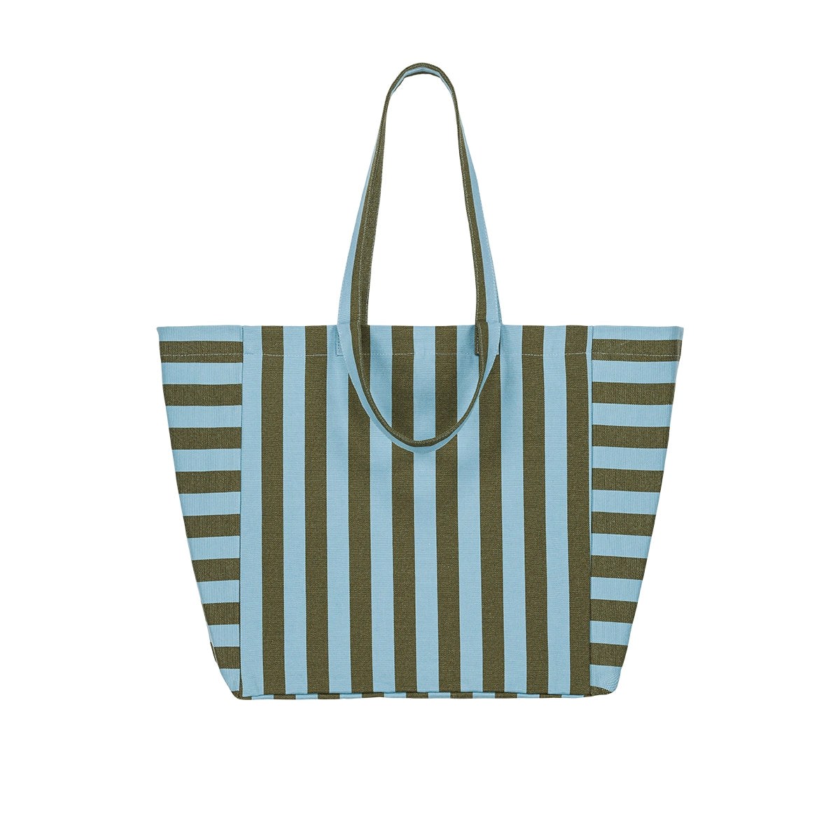 Elisa Tote – Olive & Blue Stripes - Shiva Designs