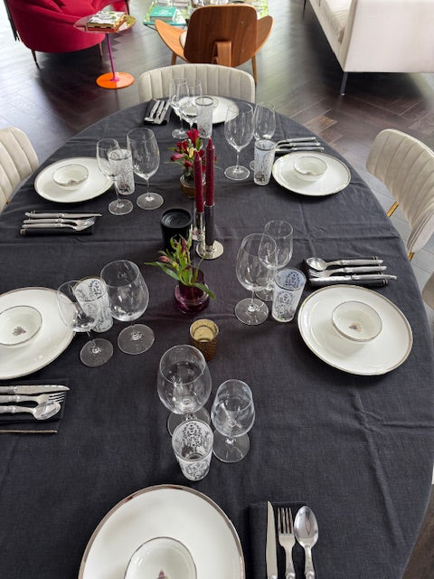 Casa Jas X Shiva Designs Linen Tablecloth 140 cm x 230 cm - Shiva Designs