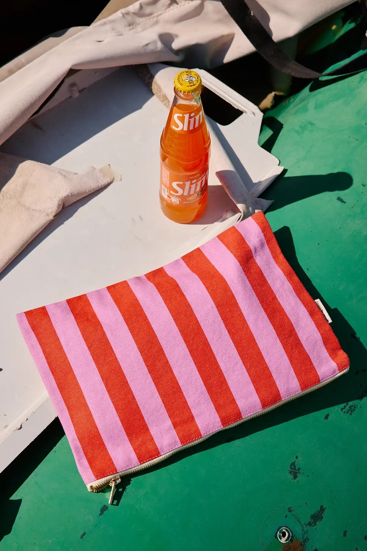 Lili Pouch – Orchid & Red Stripes - Shiva Designs