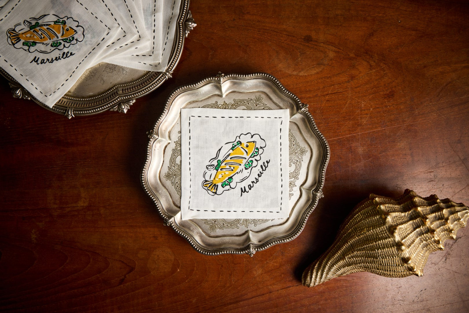 Wanderlust Cocktail Napkins Mixed Set of 4 - Shiva Designs
