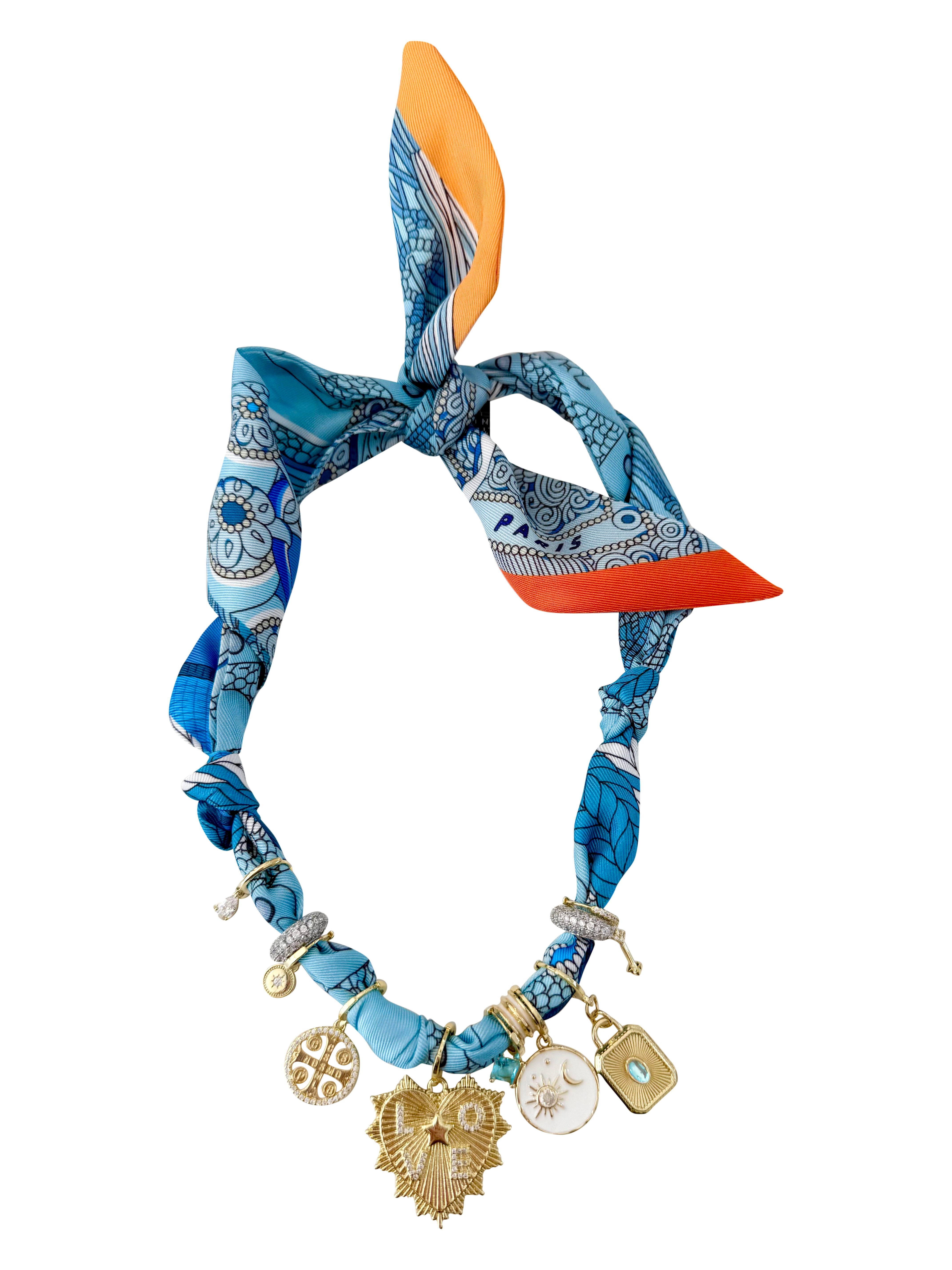 Shirley Multi Charm Scarf Necklace - Shiva Designs