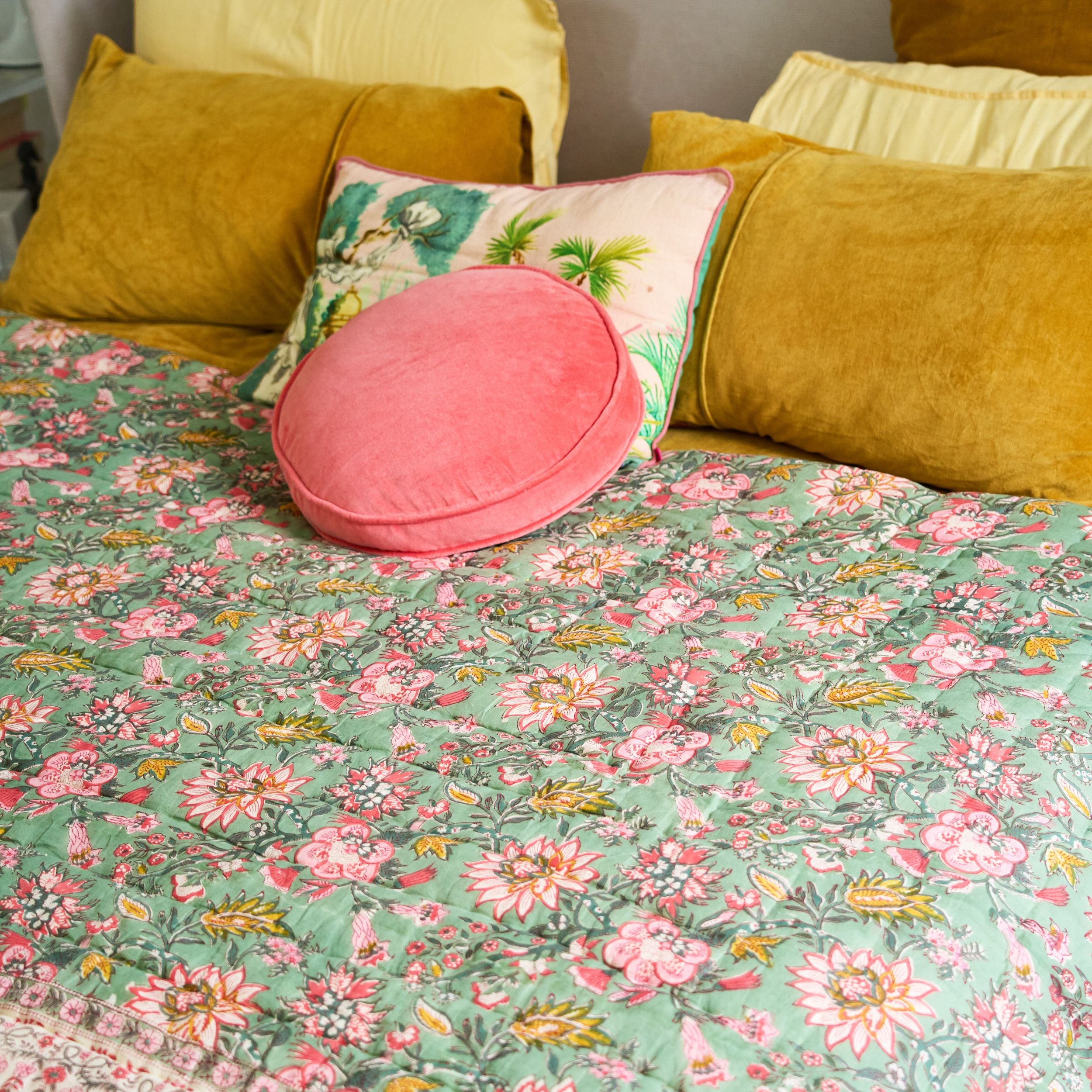 Rose & Mint Reverie Quilt - Jardin Rosé - Shiva Designs