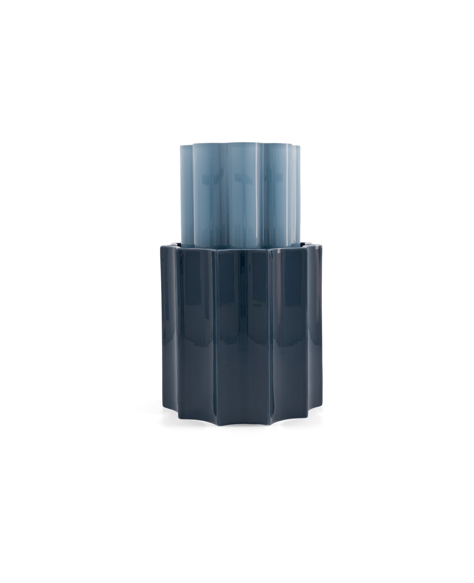 Duetto Ceramic & Glass  Vase Duo