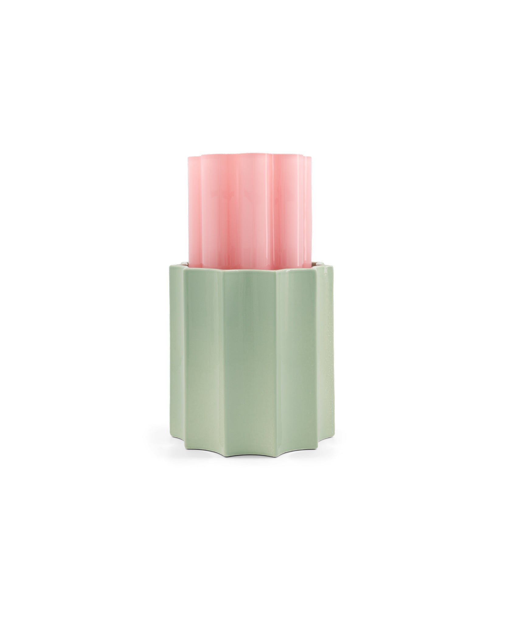 Duetto Ceramic & Glass  Vase Duo