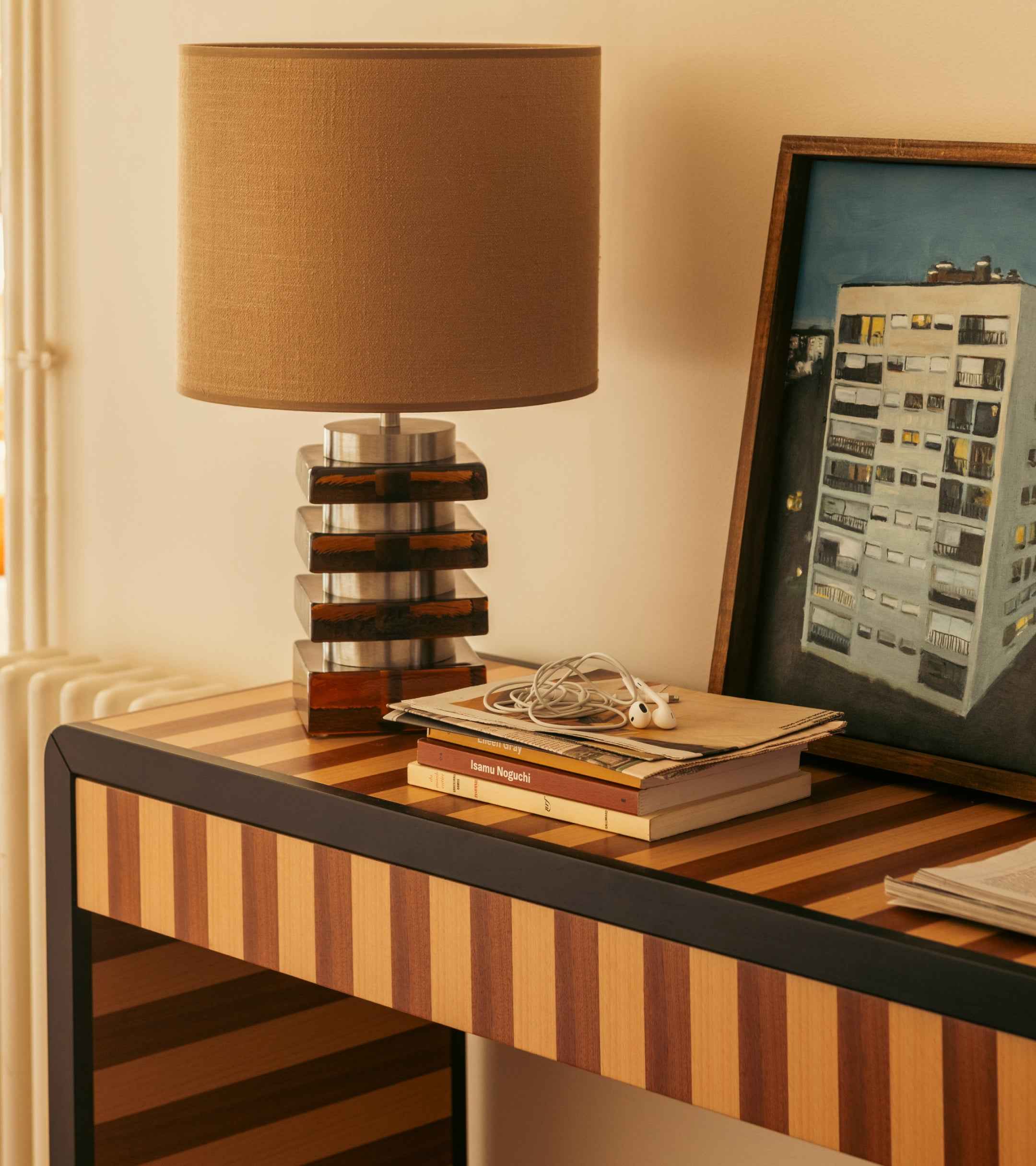 Marta Smoky Amber  Glass Lamp