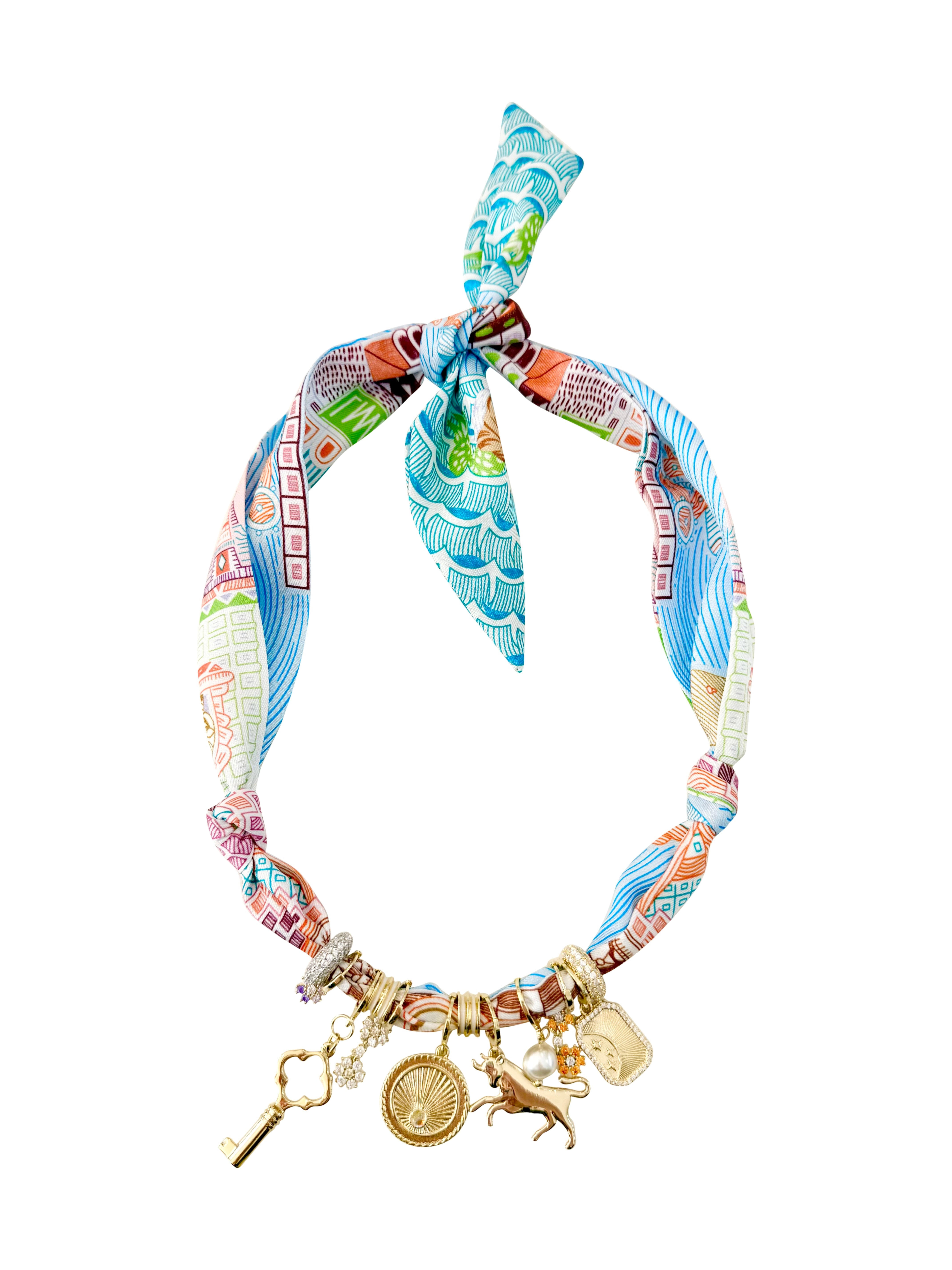 Tate Multi Charm Scarf Necklace - Shiva Designs