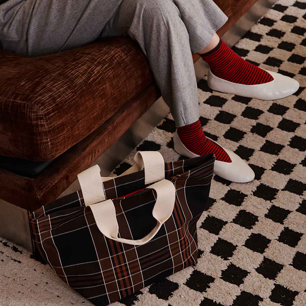 BAG TINA BLACK TARTAN