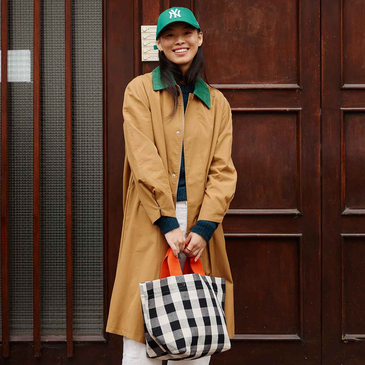 BAG TINA BIG VICHY GREIGE