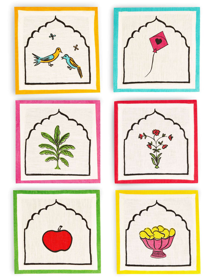 Dreamiest Vignettes Cocktail Napkins Mixed Set of 4 - Shiva Designs