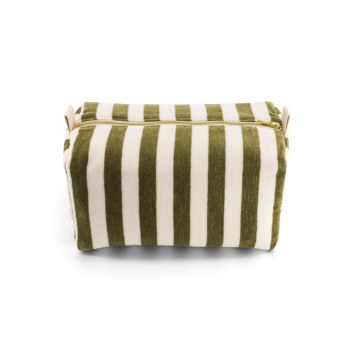 Vic Toiletry Bag – Khaki Stripes Terry - Shiva Designs