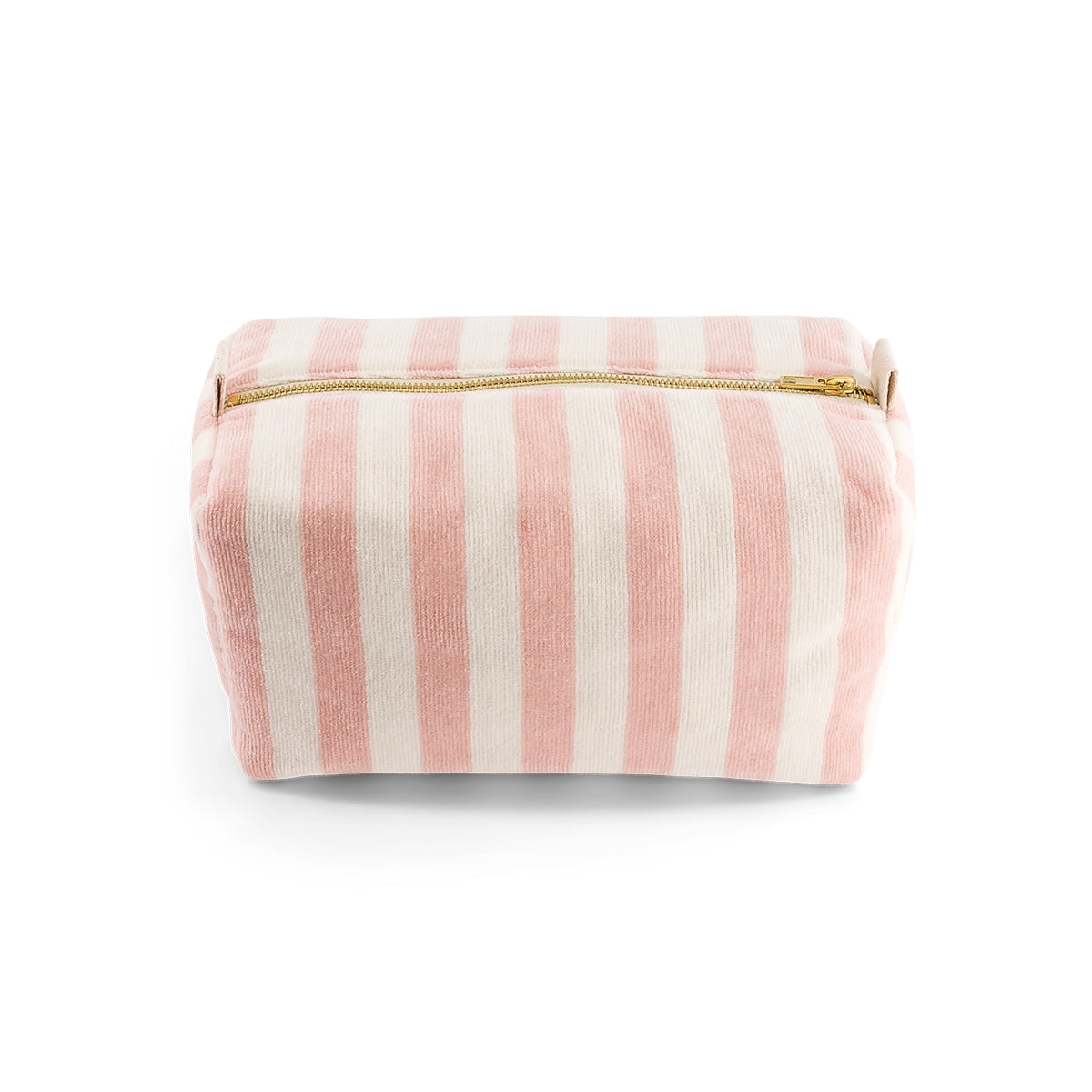 Vic Toiletry Bag – Light Pink Stripes Terry - Shiva Designs
